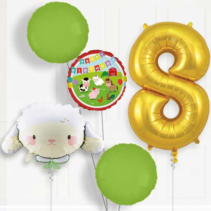 Sheep Birthday Balloon Package Choose Age-8th Birthday Balloon Package | Party Save Smile