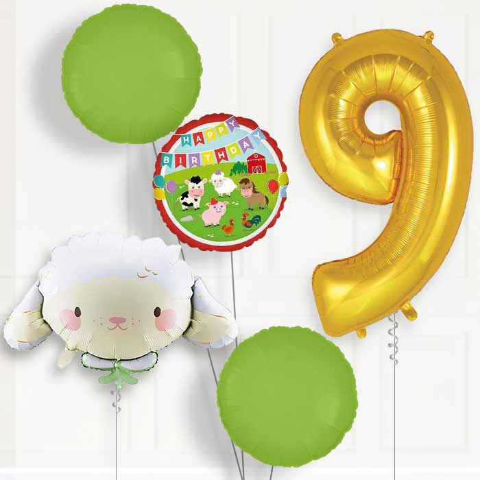 Sheep 9th Birthday Balloon Package | Party Save Smile