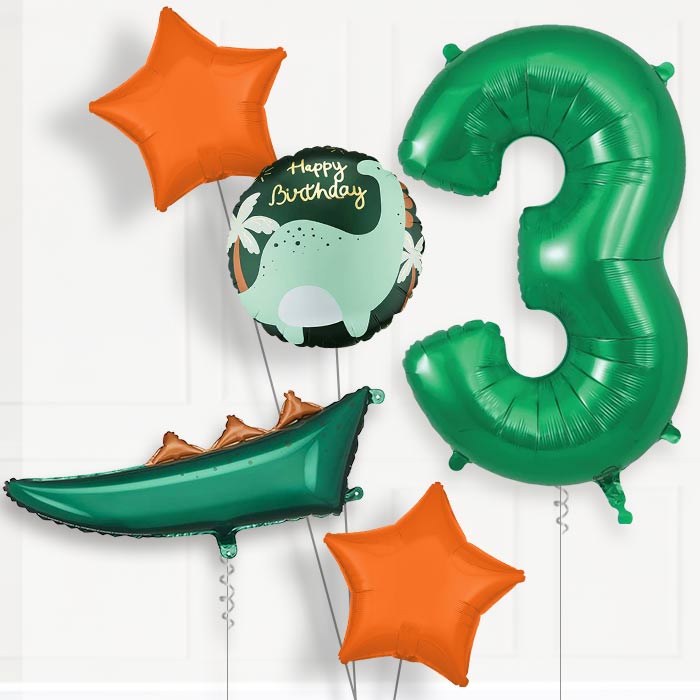 Dinosaur Tail Birthday Balloon Package Choose Age-3rd Birthday Balloon Package | Party Save Smile