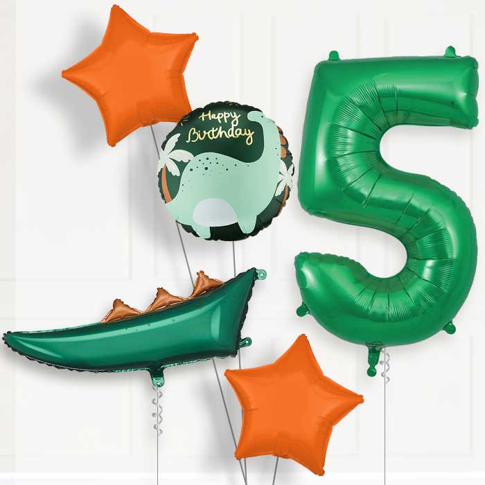 Dinosaur Tail 5th Birthday Balloon Package | Party Save Smile