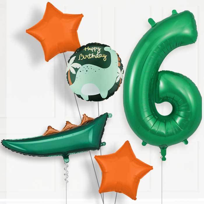 Dinosaur Tail Birthday Balloon Package Choose Age-6th Birthday Balloon Package | Party Save Smile