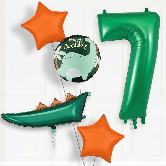 Dinosaur Tail Birthday Balloon Package Choose Age-7th Birthday Balloon Package | Party Save Smile