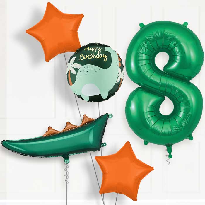Dinosaur Tail 8th Birthday Balloon Package | Party Save Smile
