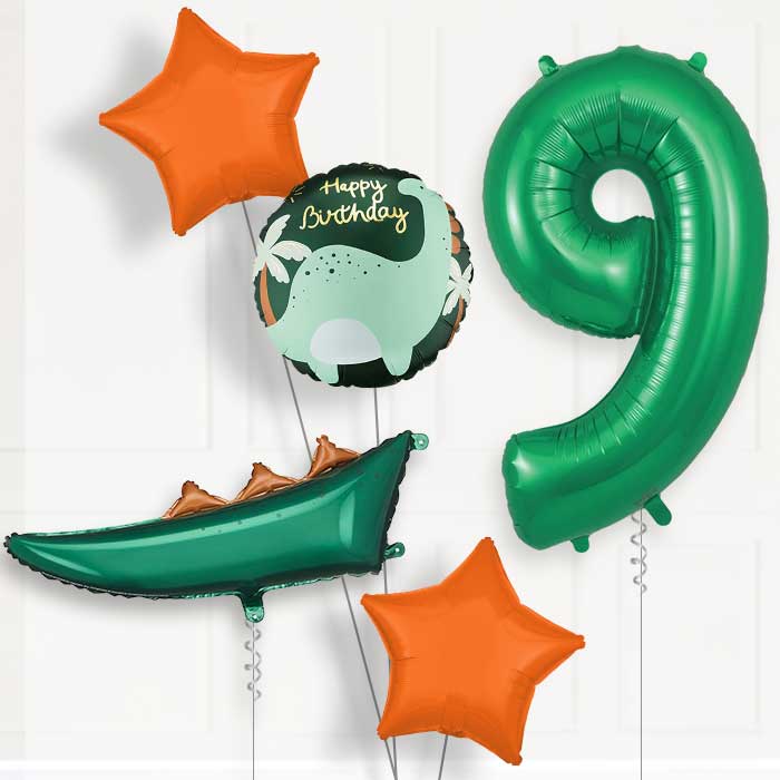 Dinosaur Tail Birthday Balloon Package Choose Age-9th Birthday Balloon Package | Party Save Smile
