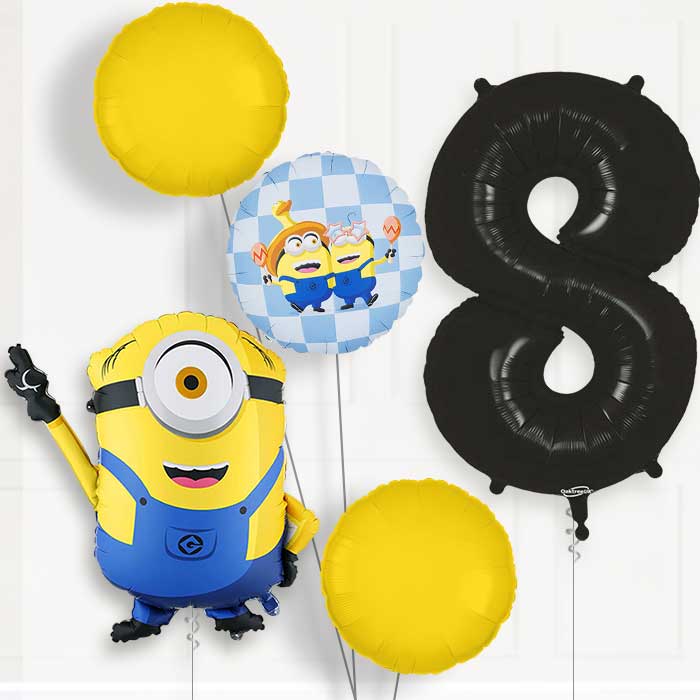 Minion Mel Birthday Balloon Package Choose Age-8th Birthday Balloon Package | Party Save Smile