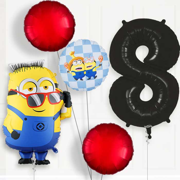 Minion Ron Birthday Balloon Package Choose Age-8th Birthday Balloon Package | Party Save Smile