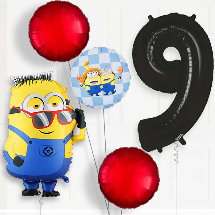 Minion Ron Birthday Balloon Package Choose Age-9th Birthday Balloon Package | Party Save Smile