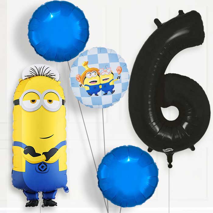 Minion Tim 6th Birthday Balloon Package | Party Save Smile