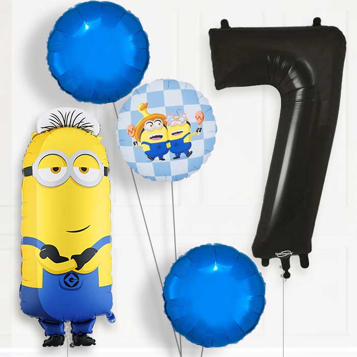 Minion Tim Birthday Balloon Package Choose Age-7th Birthday Balloon Package | Party Save Smile