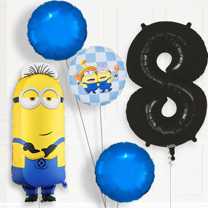 Minion Tim Birthday Balloon Package Choose Age-8th Birthday Balloon Package | Party Save Smile