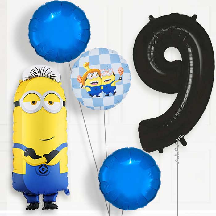 Minion Tim Birthday Balloon Package Choose Age-9th Birthday Balloon Package | Party Save Smile