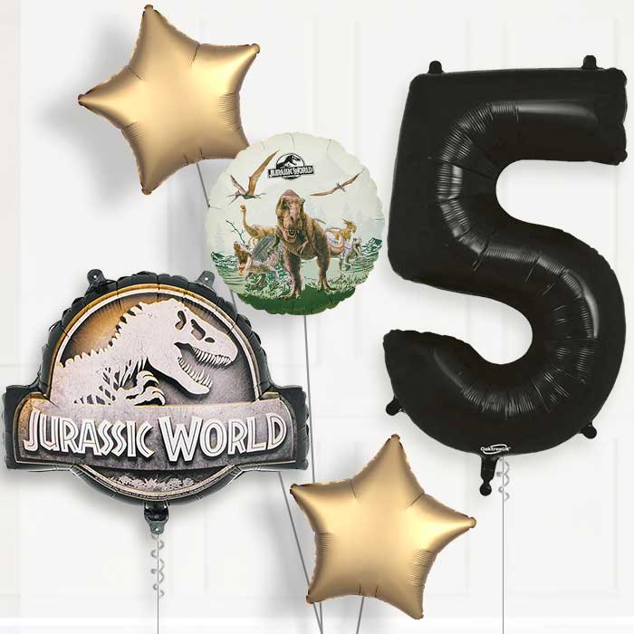 Jurassic World Logo 5th Birthday Balloon Package | Party Save Smile