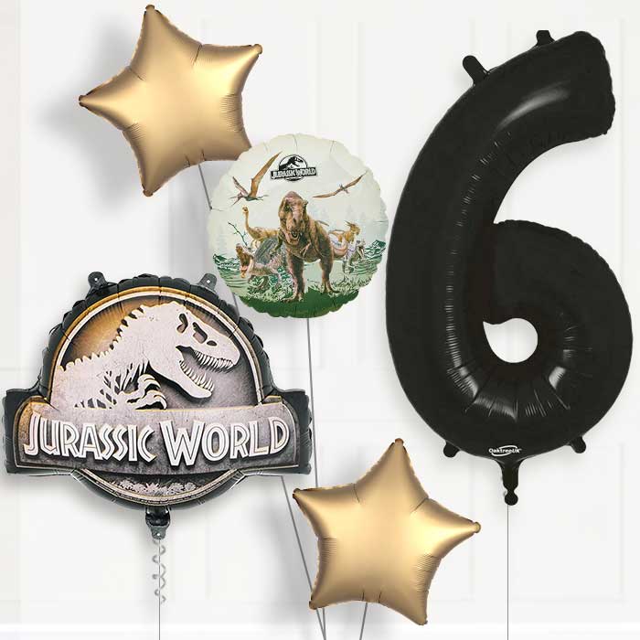 Jurassic World Logo Birthday Balloon Package Choose Age-6th Birthday Balloon Package | Party Save Smile