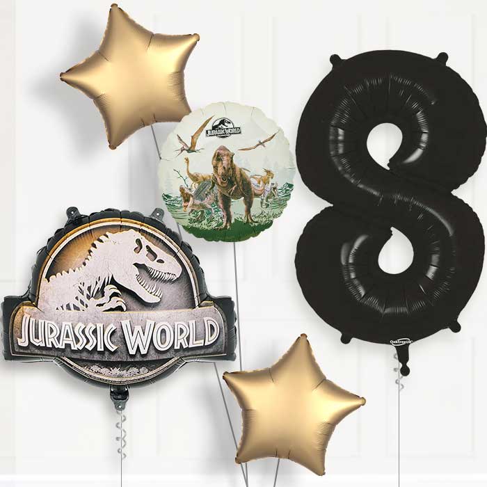 Jurassic World Logo Birthday Balloon Package Choose Age-8th Birthday Balloon Package | Party Save Smile