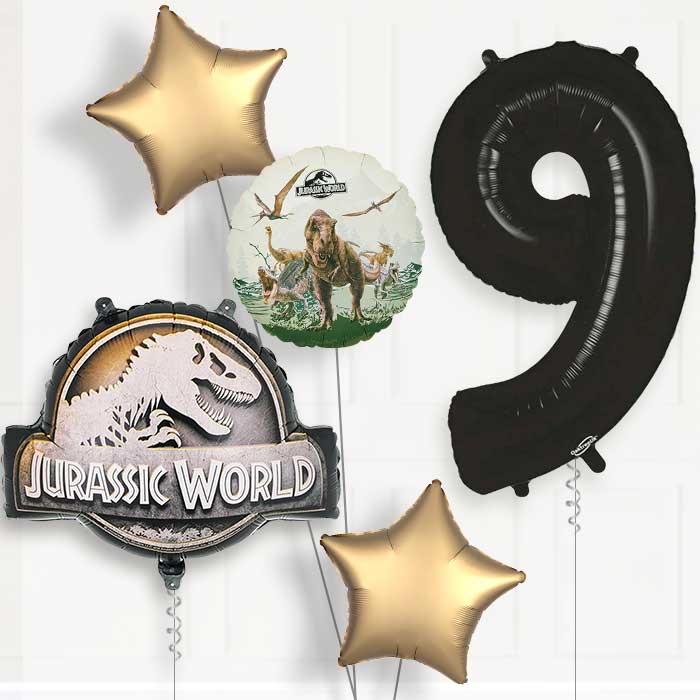 Jurassic World Logo 9th Birthday Balloon Package | Party Save Smile