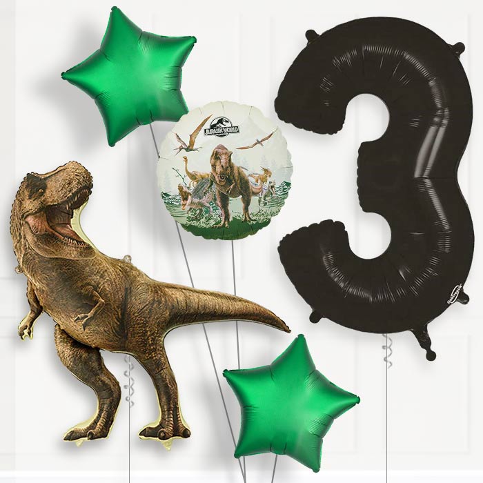 Jurassic World T-Rex Birthday Balloon Package Choose Age-3rd Birthday Balloon Package | Party Save Smile