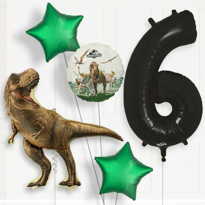Jurassic World T-Rex 6th Birthday Balloon Package | Party Save Smile