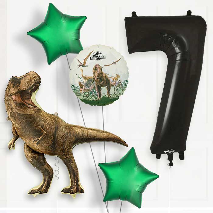 Jurassic World T-Rex 7th Birthday Balloon Package | Party Save Smile