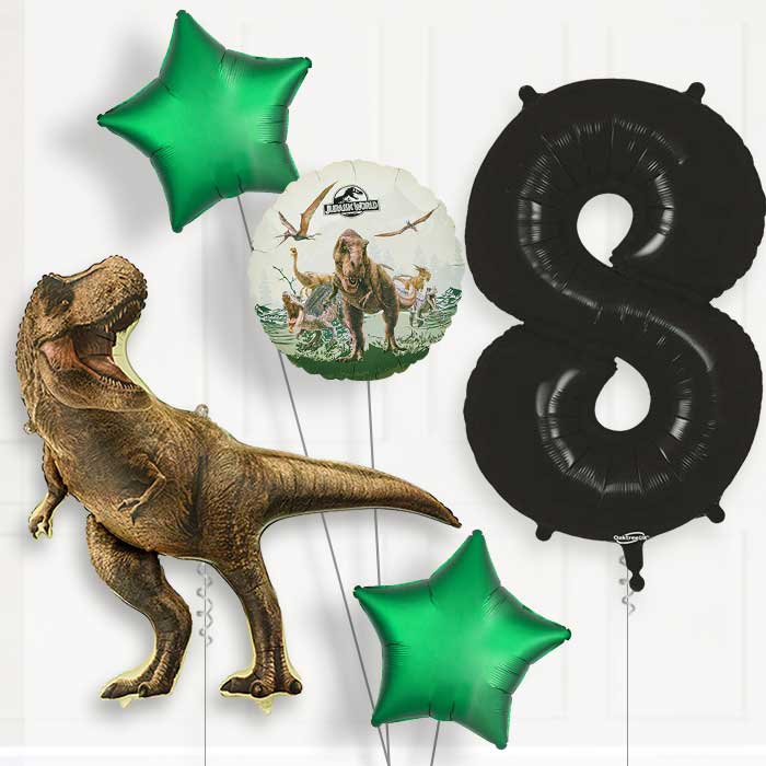 Jurassic World T-Rex 8th Birthday Balloon Package | Party Save Smile