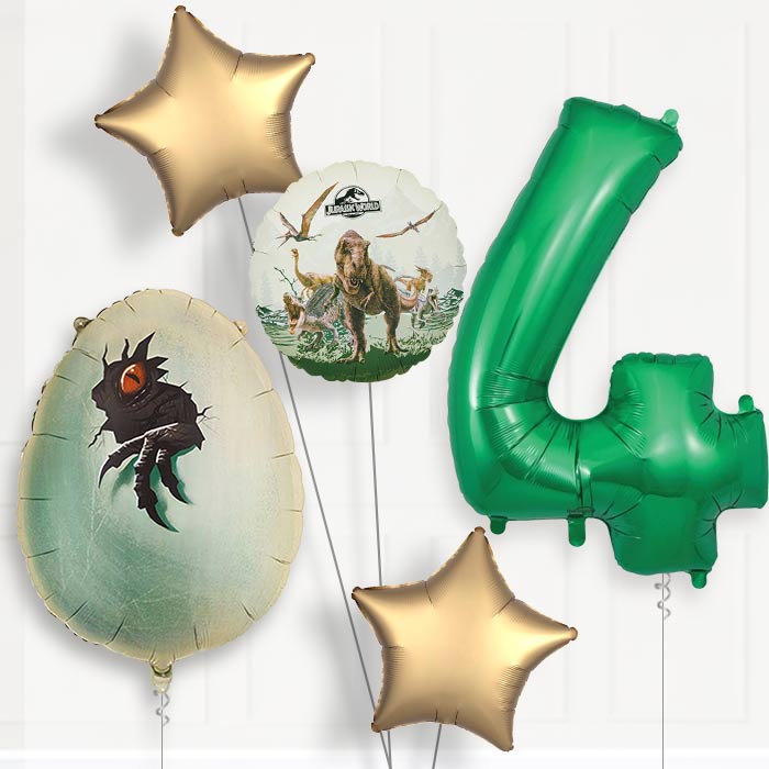 Jurassic World Dinosaur Egg Birthday Balloon Package Choose Age-4th Birthday Balloon Package | Party Save Smile