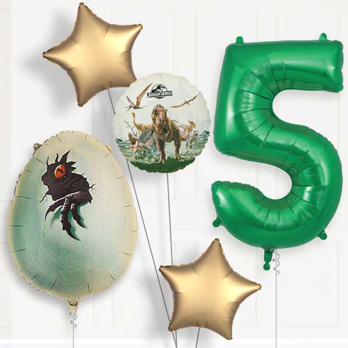 Jurassic World Dinosaur Egg Birthday Balloon Package Choose Age-5th Birthday Balloon Package | Party Save Smile