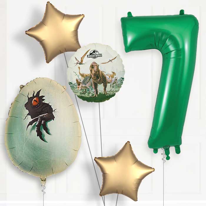 Jurassic World Dinosaur Egg Birthday Balloon Package Choose Age-7th Birthday Balloon Package | Party Save Smile