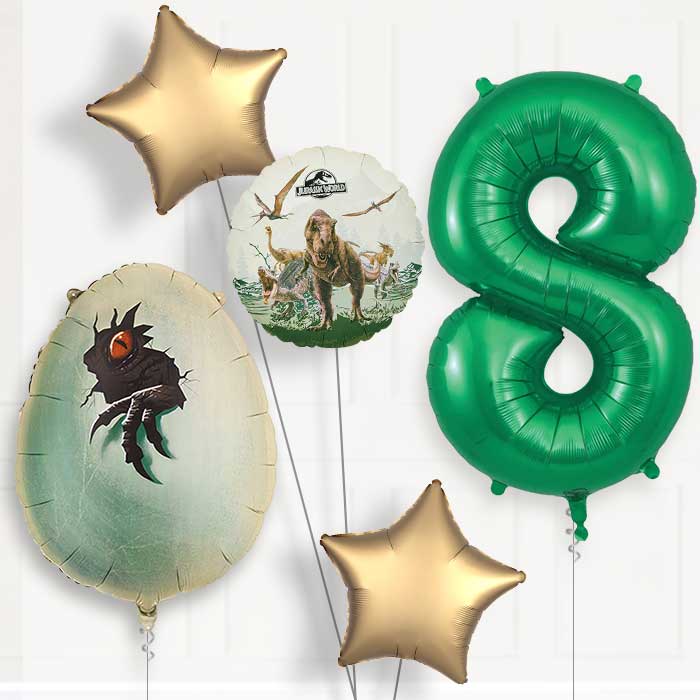 Jurassic World Dinosaur Egg Birthday Balloon Package Choose Age-8th Birthday Balloon Package | Party Save Smile