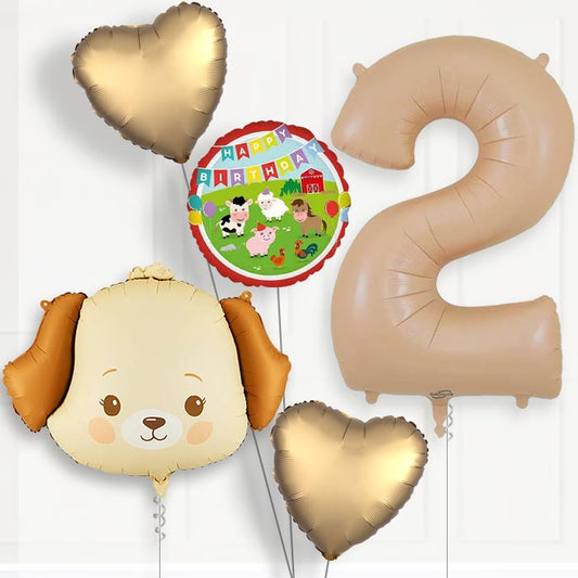 Cream Dog 2nd Birthday Balloon Package | Party Save Smile