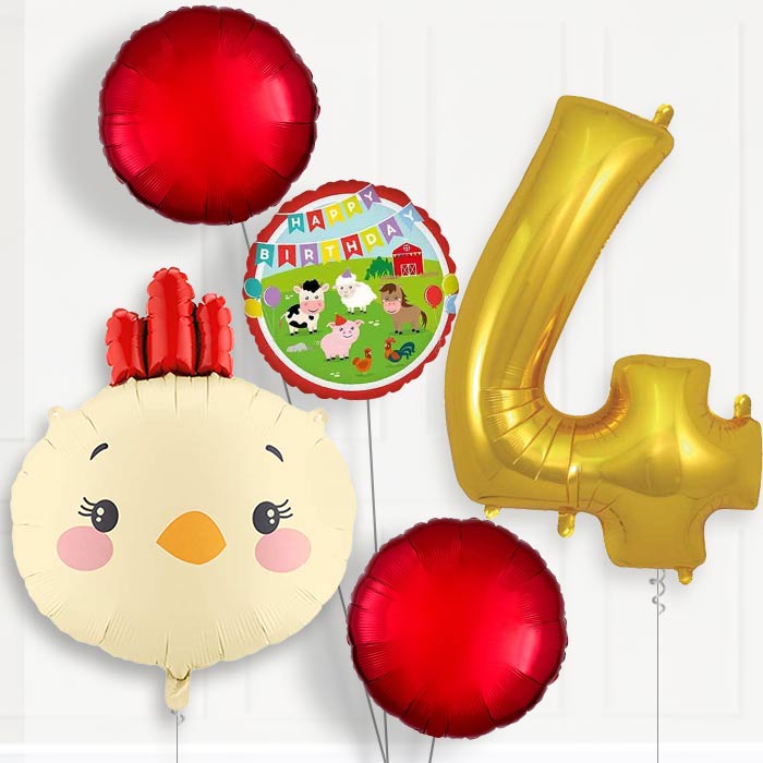 Chicken Head Birthday Balloon Package Choose Age-4th Birthday Balloon Package | Party Save Smile