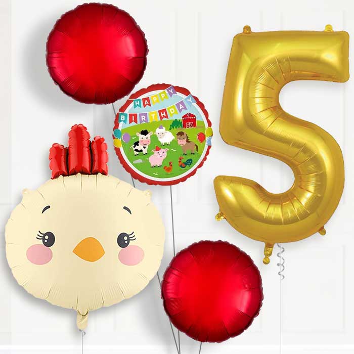 Chicken Head 5th Birthday Balloon Package | Party Save Smile