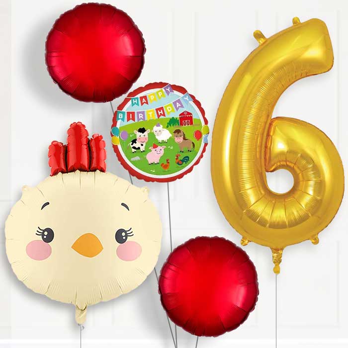 Chicken Head Birthday Balloon Package Choose Age-6th Birthday Balloon Package | Party Save Smile