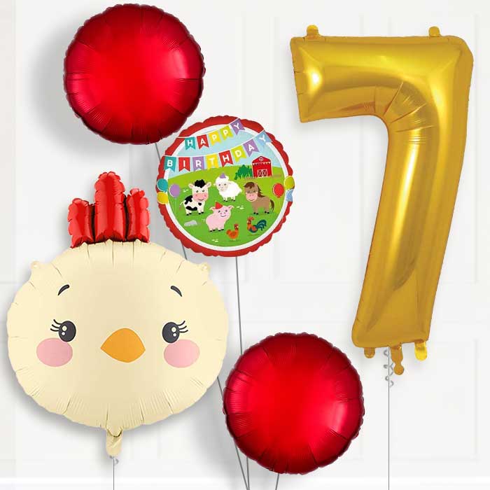 Chicken Head 7th Birthday Balloon Package | Party Save Smile