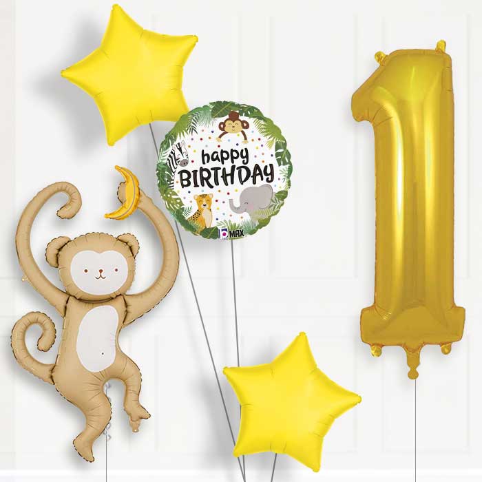 Monkey Birthday Balloon Package Choose Age-1st Birthday Balloon Package | Party Save Smile