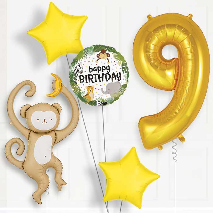 Monkey 9th Birthday Balloon Package | Party Save Smile