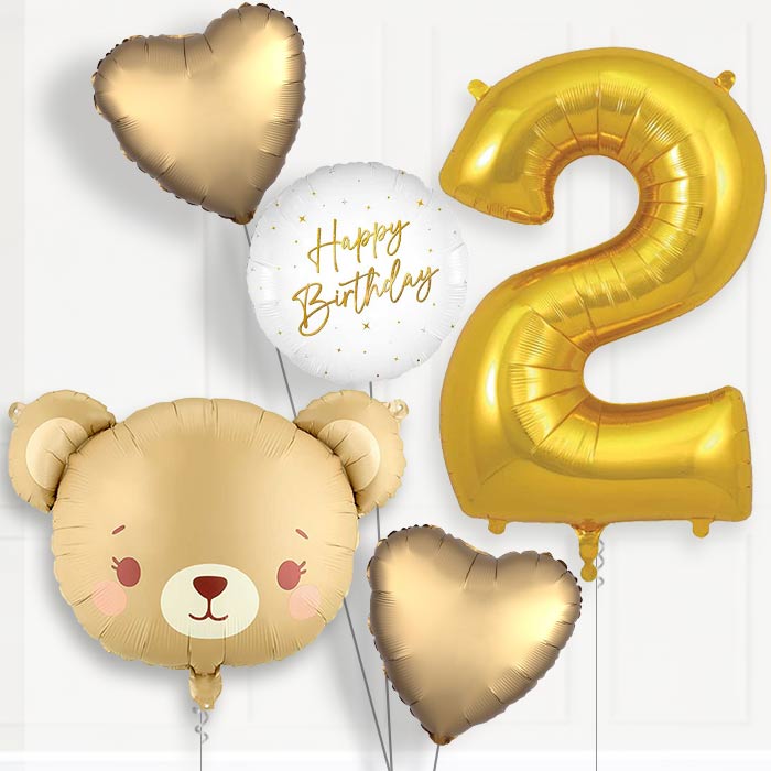Teddy Bear Birthday Balloon Package Choose Age