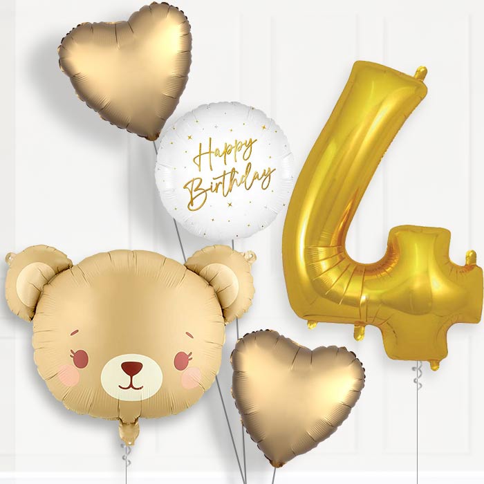 Teddy Bear Birthday Balloon Package Choose Age