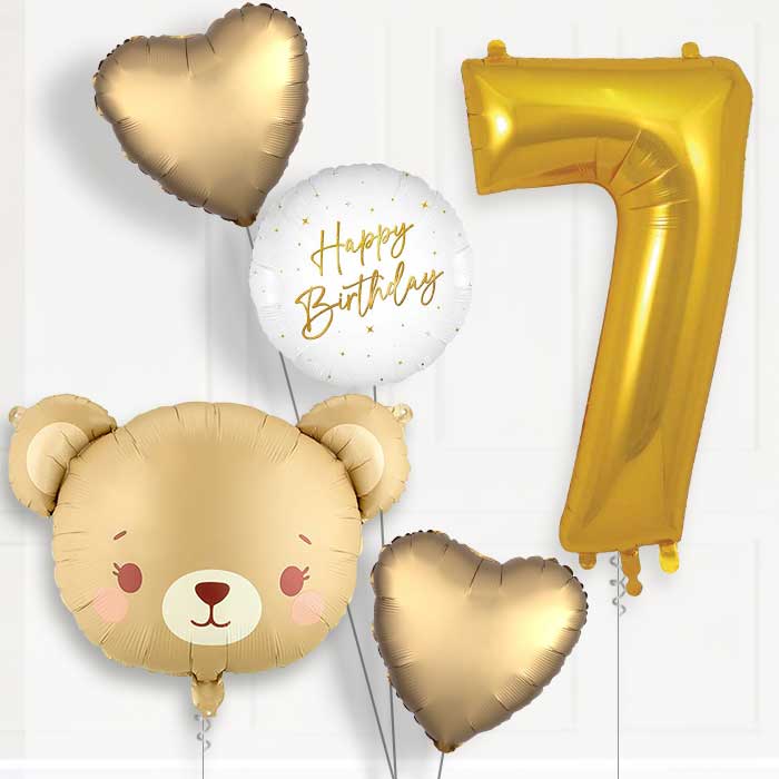 Teddy Bear Birthday Balloon Package Choose Age