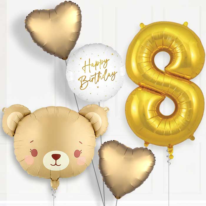 Teddy Bear Birthday Balloon Package Choose Age