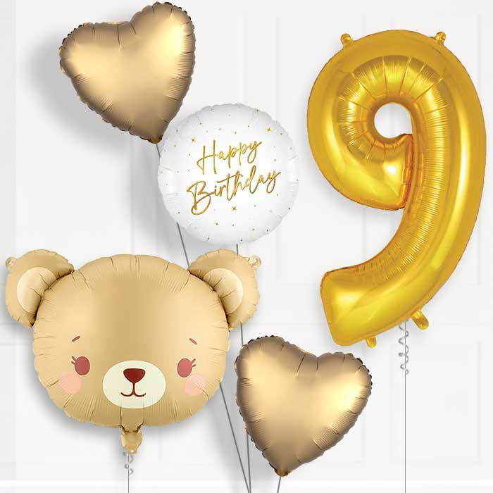 Teddy Bear Birthday Balloon Package Choose Age