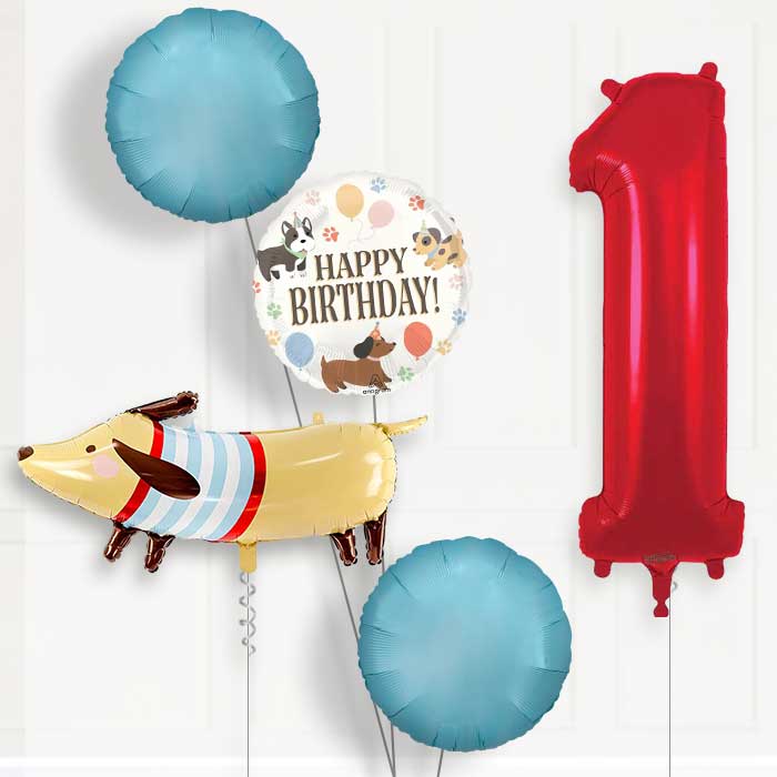 Dachshund 1st Birthday Balloon Package | Party Save Smile