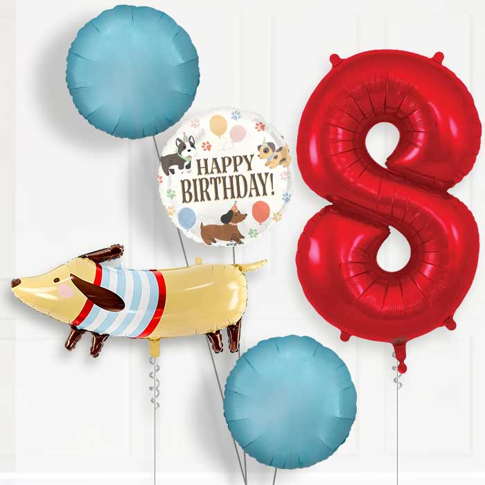 Dachshund 8th Birthday Balloon Package | Party Save Smile