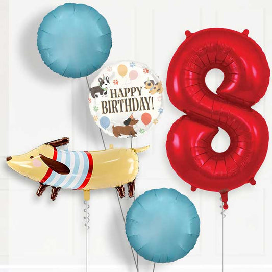 Dachshund 8th Birthday Balloon Package | Party Save Smile