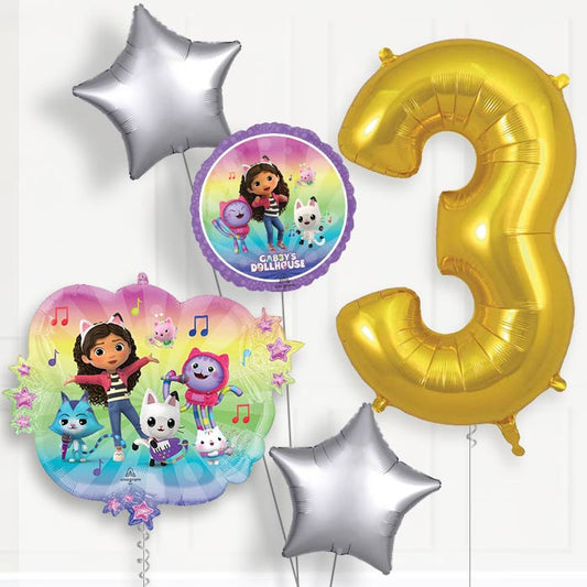 Gabby's Dollhouse & Friends 3rd Birthday Balloon Package - 3rd Birthday Balloon Package | Party Save Smile