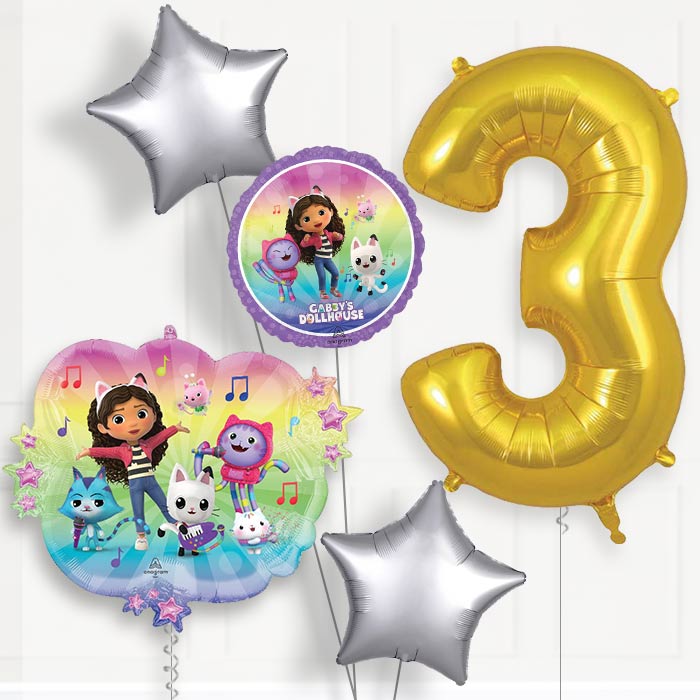 Gabby's Dollhouse & Friends Birthday Balloon Package Choose Age