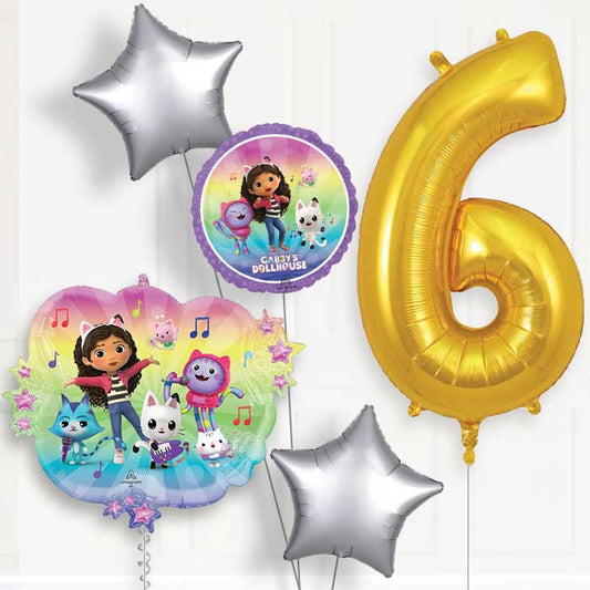 Gabby's Dollhouse & Friends 6th Birthday Balloon Package - 6th Birthday Balloon Package | Party Save Smile