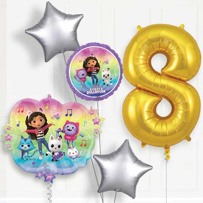 Gabby's Dollhouse & Friends Birthday Balloon Package Choose Age