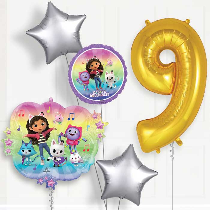 Gabby's Dollhouse & Friends 9th Birthday Balloon Package - 9th Birthday Balloon Package | Party Save Smile