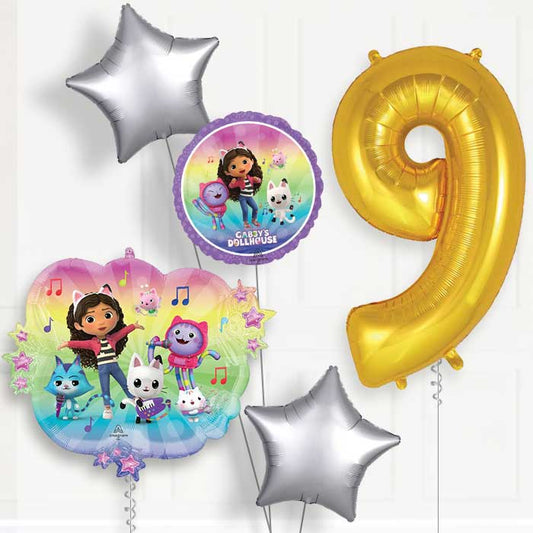 Gabby's Dollhouse & Friends 9th Birthday Balloon Package - 9th Birthday Balloon Package | Party Save Smile