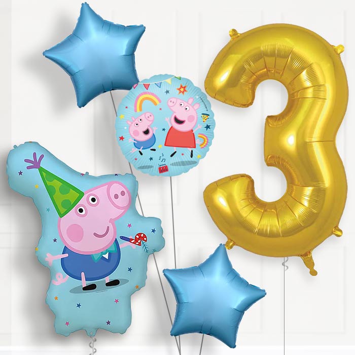 George Pig 3rd Birthday Balloon Package | Party Save Smile