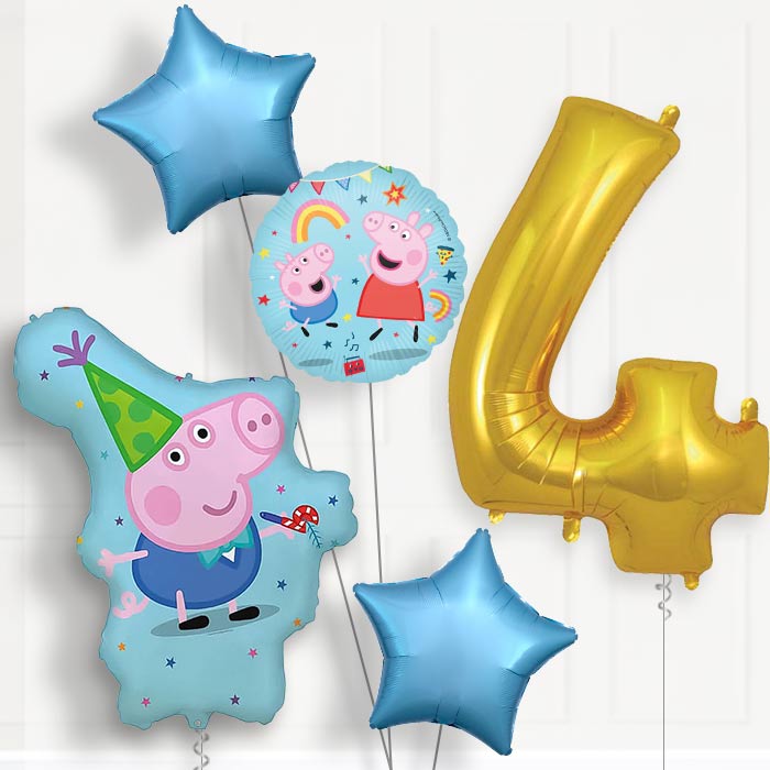 George Pig 4th Birthday Balloon Package | Party Save Smile